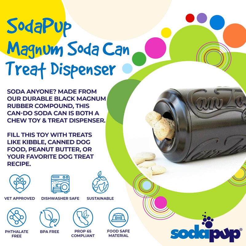 SodaPup Magnum Soda Can â€“ Dog Treat Dispenser & Chew Toy Made in USA from Our Most Durable Non-Toxic, Pet-Safe, Food Safe Natural Rubber for Mental Stimulation, Problem Chewing, Calm Nerves, & More - Image 3